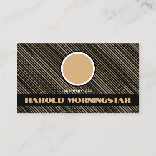 Carte De Visite Doré moderne rayures Qr et logo (Devant)