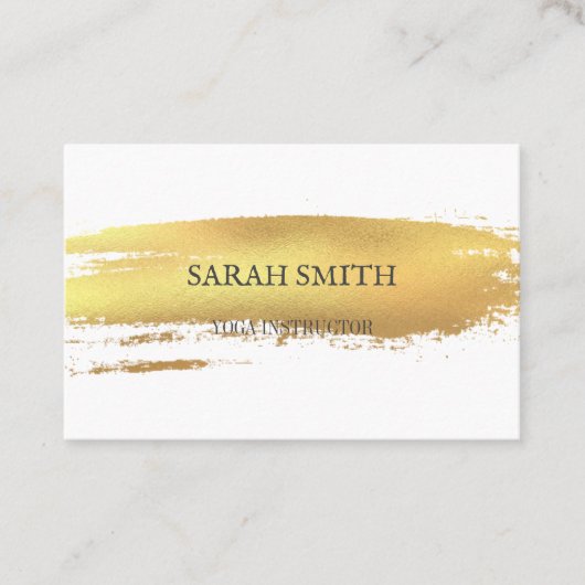 Carte de visite doré simple et élégant (Devant)