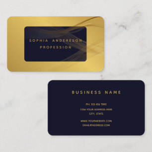 Carte De Visite Dorée   Professionnel Élégant Moderne Golden Bu