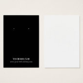 Carte de visite d'oreille personnalisé noir simple (Devant & derrière)