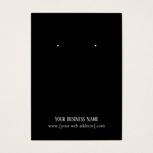 Carte de visite d'oreille personnalisé noir simple (Devant)