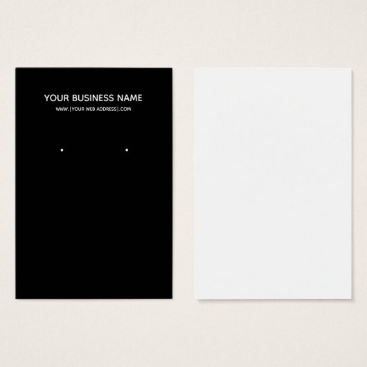 Carte de visite d'oreille personnalisé noir simple (Devant & derrière)