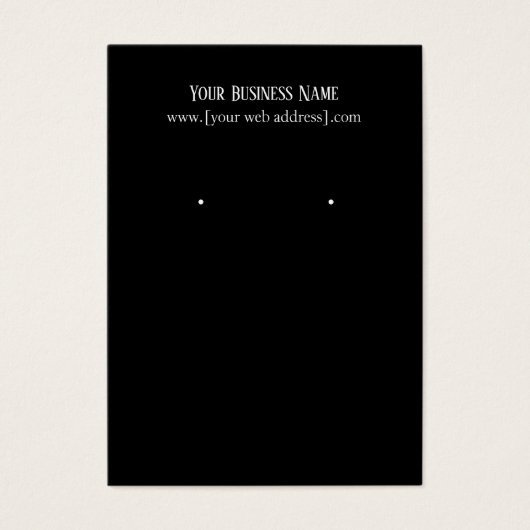 Carte de visite d'oreille personnalisé noir simple (Devant)