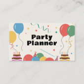 Carte de visite d'organisateur de fêtes (Devant)