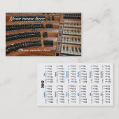 Carte de visite d'organiste et calendrier - arrêts (Devant / Derrière)