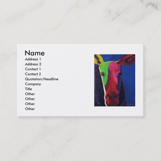 carte de visite d'orignaux (Devant)