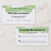 Carte de visite d'orthodontiste avec la carte de (Devant / Derrière)