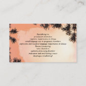 Carte de visite d'orthophonie de lever de soleil (Dos)