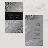 Carte De Visite Dos argenté de plaine de damassé de (Devant / Derrière)