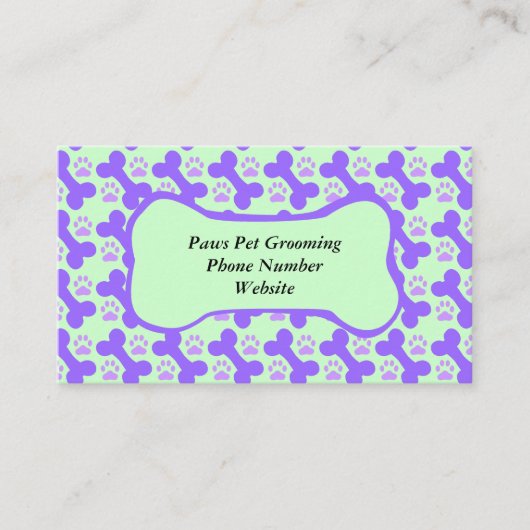 Carte de visite d'os et de patte de chien (Devant)