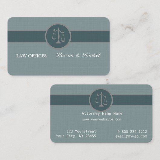 Carte De Visite Dose d'avocat-conseil d'avocat bleu Luxe de (Devant / Derrière)