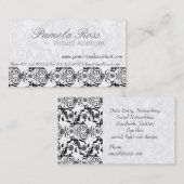 Carte De Visite Dose quotidienne de charme Élégant Damas royal mod (Devant / Derrière)