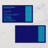 Carte De Visite Dot Motif - Cyan sur Marine (Devant / Derrière)