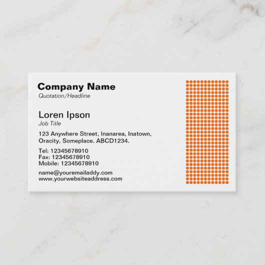 Carte De Visite Dot Motif - Orange (Devant)