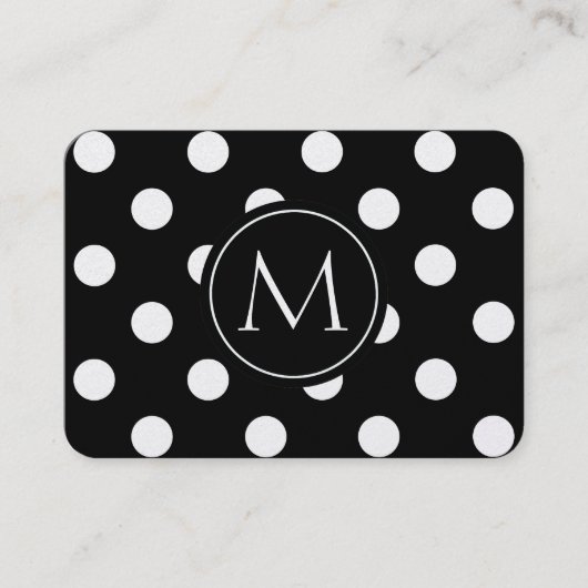Carte De Visite Dots d'élégance noire (Devant)