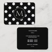 Carte De Visite Dots d'élégance noire (Devant / Derrière)