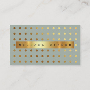Carte De Visite Dots d'or modernes Mint Pastel Vip Golden Foil