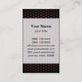 Carte De Visite Dots Techno Auburn Noir moderne (Dos)
