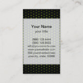 Carte De Visite Dots Techno Avocado Noir moderne (Dos)