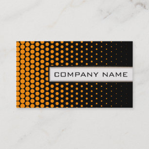 Carte De Visite Dots Techno Orange Élégant Noir Moderne
