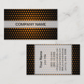 Carte De Visite Dots Techno orange Noir moderne (Devant / Derrière)