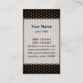 Carte De Visite Dots Techno orange Noir moderne (Dos)