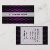 Carte De Visite Dots Techno violets Noir moderne (Devant / Derrière)