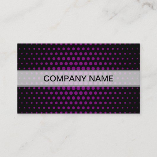 Carte De Visite Dots Techno violets Noir moderne (Devant)