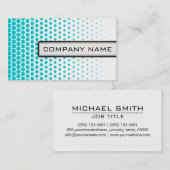 Carte De Visite Dots Turquoise Techno Élégant Blanc Moderne (Devant / Derrière)
