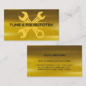 Carte De Visite Double clé | Métallique d'or | Services automatiqu (Devant / Derrière)