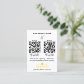 Carte De Visite Double code QR blanc Scanner pour évaluer l'entrep (Debout devant)