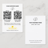 Carte De Visite Double code QR blanc Scanner pour évaluer l'entrep (Devant / Derrière)