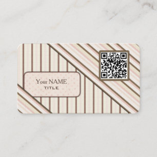 Carte De Visite Double code QR rose rétro