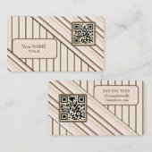 Carte De Visite Double code QR rose rétro (Devant / Derrière)