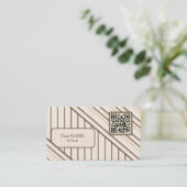 Carte De Visite Double code QR rose rétro (Debout devant)