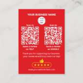 Carte De Visite Double code QR rouge Scannez pour examiner l'entre (Devant)