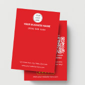Carte De Visite Double code QR rouge Scannez pour examiner l'entre
