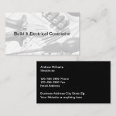 Carte de visite double côté de l'électricien de co (Devant / Derrière)
