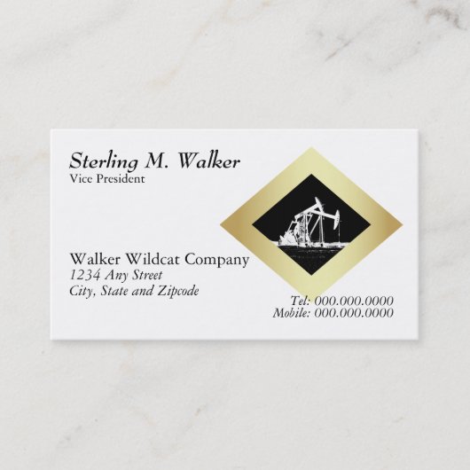 Carte De Visite Double diamant d'or de dispositif de pompage de (Devant)