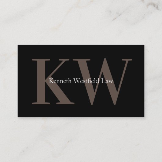 Carte De Visite Double face de procureur monogramme classique (Devant)