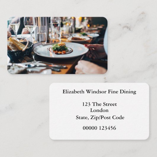 Carte de visite double face dinant fin (Devant / Derrière)