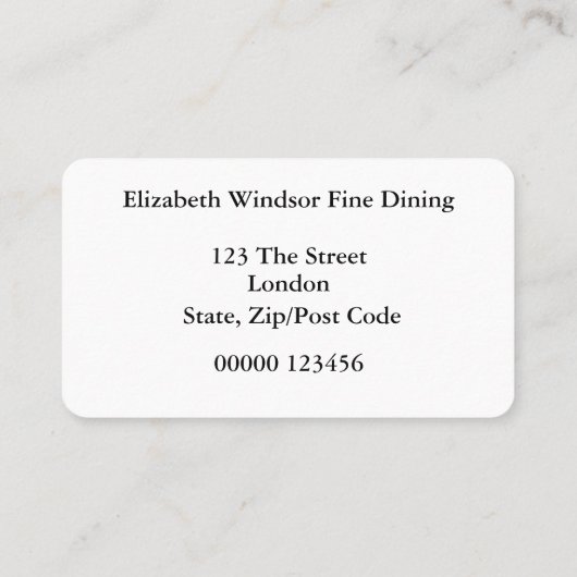 Carte de visite double face dinant fin (Dos)