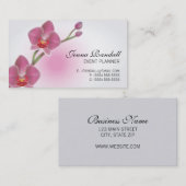 Carte de visite double face d'orchidée élégante (Devant / Derrière)