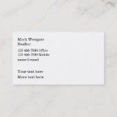 Carte de visite double face du New York City Realt (Dos)