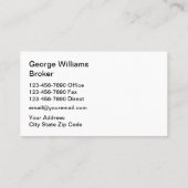 Carte De Visite Double Face Immobilier (Dos)