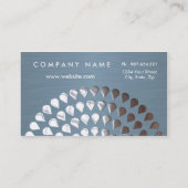 Carte de visite double face Mandala argent et bleu (Dos)