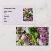 Carte De Visite Double Fleurs de Cerisier (Devant / Derrière)