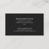 Carte De Visite Double Monogramme noir moderne (Dos)