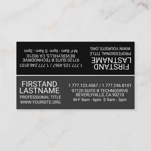 Carte de visite double niveaux de gris (Dos)