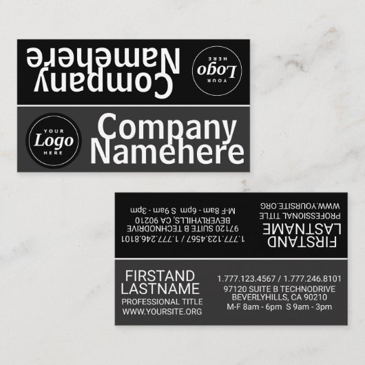 Carte de visite double niveaux de gris (Devant / Derrière)